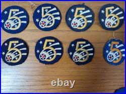 Lot of 8 WWII US Army 5th Air Force AAF Felt Snowback Cheesecloth WORN Patches