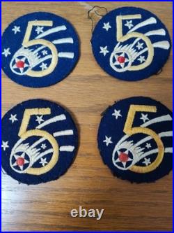 Lot of 8 WWII US Army 5th Air Force AAF Felt Snowback Cheesecloth WORN Patches