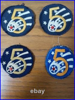 Lot of 8 WWII US Army 5th Air Force AAF Felt Snowback Cheesecloth WORN Patches