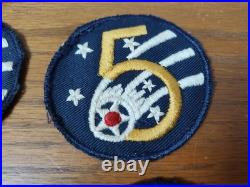 Lot of 8 WWII US Army 5th Air Force AAF Felt Snowback Cheesecloth WORN Patches