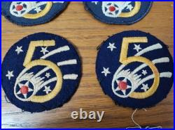 Lot of 8 WWII US Army 5th Air Force AAF Felt Snowback Cheesecloth WORN Patches