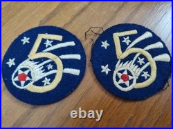 Lot of 8 WWII US Army 5th Air Force AAF Felt Snowback Cheesecloth WORN Patches