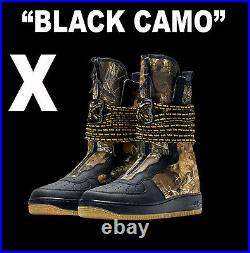 Men Nike Air Force 1 Sf Af1 Hi Black Camo Boots Army Reflective Aa1128-004 9.5