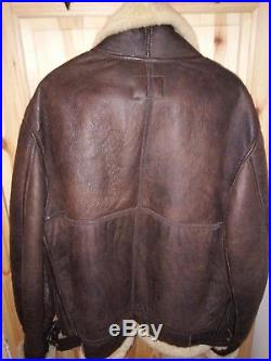 Men's Flying Jacket Aviator U. S Air Force Army Style Bomber Brown Size (l)