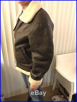 Mens US army Type B-3 Air Force Jacket Leather With Sheepskin Lining 42