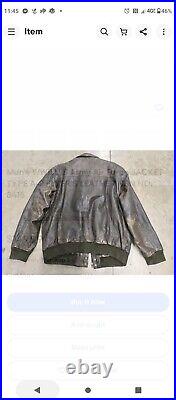 Mens VTG Bomber Jacket Flyers Leather Type A-2 US Army AIr Force Size L