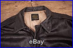 Mens Vintage Avirex A2 US Army Air Forces Lined Flight Jacket Black XL 50 R5461