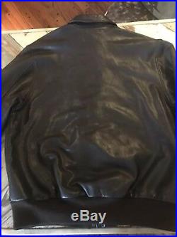 Mint US Army Air Force A2 A-2 Leather Flight Jacket 48 Goatskin Brown Bomber Vtg