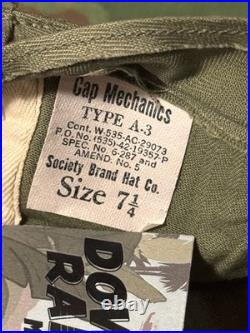 NOS Vintage WWII U. S. Army Air Force A3 Mechanic HBT Cap Size 7 1/4