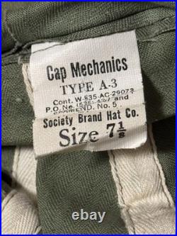NOS Vintage WWII U. S. Army Air Force A3 Mechanic HBT Cap Size 7 1/8