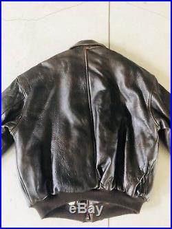 New Mens Avirex A-2 US Army Air Force Flight Bomber Leather Brown Jacket VTG XXL