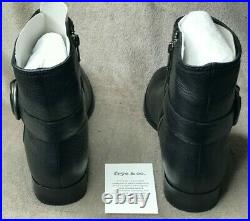 Nib Frye & Co Black Leather Women's Adelaide Flat Bootie Us-9.5m