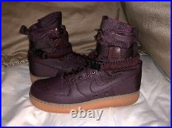 Nike SF Air Force 1 High Burgundy Gum Bottom Boots Men Size 13 US 864024-600