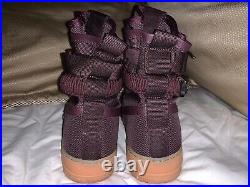 Nike SF Air Force 1 High Burgundy Gum Bottom Boots Men Size 13 US 864024-600