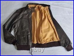 Nwot Us Army Air Force Type A-2 Brown Leather Bomber Jacket Men's Sz 42