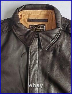 Nwot Us Army Air Force Type A-2 Brown Leather Bomber Jacket Men's Sz 42