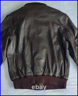 Nwot Us Army Air Force Type A-2 Brown Leather Bomber Jacket Men's Sz 42