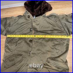 OG VTG WW2 1940s B9 Parka US ARMY AIR FORCE Flight Coat Jacket Size Large