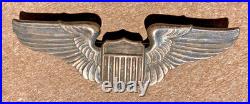 ORIGINAL WW2 US Army Air Force AAF Sterling 3-Inch Pilot Wing Badge Award Pin