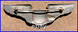 ORIGINAL WW2 US Army Air Force AAF Sterling 3-Inch Pilot Wing Badge Award Pin