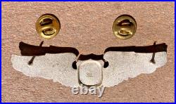 ORIGINAL WW2 US Army Air Force AAF Sterling 3-Inch Pilot Wing Badge Pin LGB