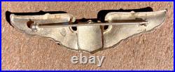 ORIGINAL WW2 US Army Air Force AAF Sterling 3-Inch Pilot Wing Badge Pin Meyer