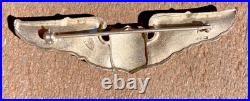 ORIGINAL WW2 US Army Air Force AAF Sterling 3-Inch Pilot Wing Badge Pin Meyer