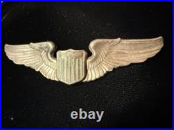ORIGINAL WW2 US Army Air Force AAF Sterling 3-Inch Pilot Wing Badge Pin Meyer