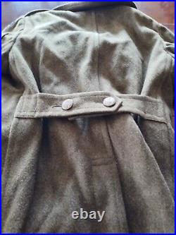 ORIGINAL WW2 US MILITARY 2nd ARMY AIR FORCE WOOL OVERCOAT TRENCH COAT With PATCHES