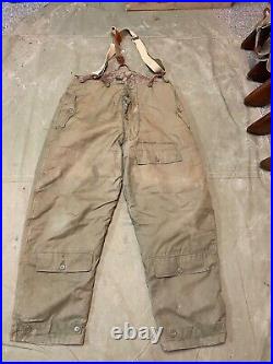 ORIGINAL WWII US ARMY AIR FORCE AAF A-10 FLIGHT PANTS WithSUSPENDERS- SIZE XXL 40W