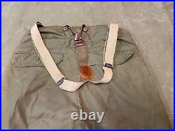 ORIGINAL WWII US ARMY AIR FORCE AAF A-10 FLIGHT PANTS WithSUSPENDERS- SIZE XXL 40W