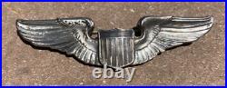 ORIGINAL WWII USAAF US Army Air Force STERLING 3 PILOT WINGS BY JOSTEN Pinback