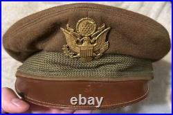 ORIGINAL WWII WW2 US Army Air Force Visor Crusher Cap Hat