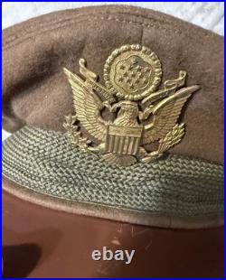 ORIGINAL WWII WW2 US Army Air Force Visor Crusher Cap Hat