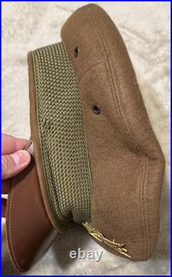 ORIGINAL WWII WW2 US Army Air Force Visor Crusher Cap Hat