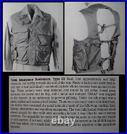 Old WW2 era US Army Air Forces Survival Vest, Emergency Sustenance, Type C1 USED