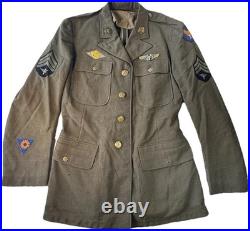 Org WWII US Army Air Forces Staff Sergeant Service Coat Named Twete 39R AAF