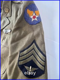 Org WWII US Army Air Forces Staff Sergeant Service Coat Named Twete 39R AAF
