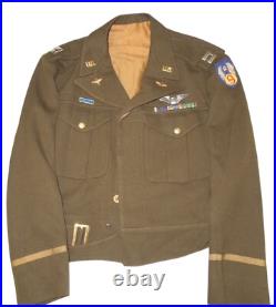 Orig. WWII BRITISH MADE US 9th Army Air Force Ike Uniform Jacket Wings Ribbon