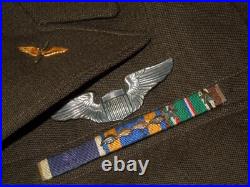 Orig. WWII BRITISH MADE US 9th Army Air Force Ike Uniform Jacket Wings Ribbon