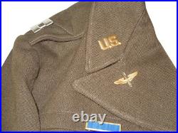 Orig. WWII BRITISH MADE US 9th Army Air Force Ike Uniform Jacket Wings Ribbon