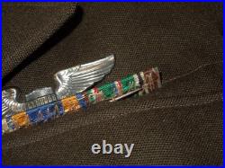 Orig. WWII BRITISH MADE US 9th Army Air Force Ike Uniform Jacket Wings Ribbon