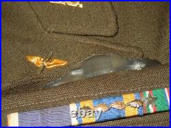 Orig. WWII BRITISH MADE US 9th Army Air Force Ike Uniform Jacket Wings Ribbon