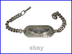 Orig. WWII US Army Air Force WOMEN's Pilot Wings ID Bracelet CA11