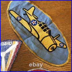 Original 8-pc WWII Army Air Forces Patch Lot Jacket Squadron With41st AD NICE