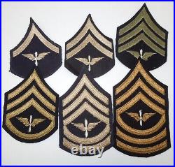 Original Earl WWII US Army Air Force Wing & Prop Rank Patch Stripes Lot AA47