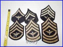 Original Earl WWII US Army Air Force Wing & Prop Rank Patch Stripes Lot AA47