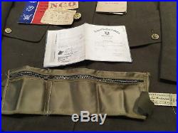 Original Named WWII US Army Air Force Wool Coat Shirt Cap Patch Papers Discharge