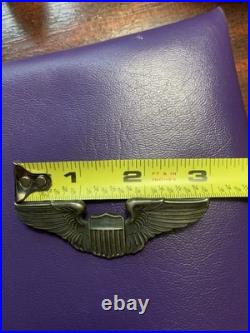 Original Sterling WWII US Army Air Force Pilot Aviator Wings Pin