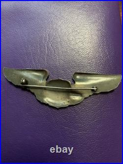 Original Sterling WWII US Army Air Force Pilot Aviator Wings Pin